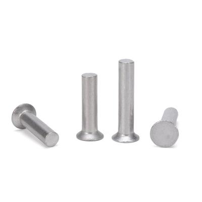 China JIS Standard Aluminium Solid Rivet Shank Rod Diameter 2mm 3mm 4mm 5mm 6mm GB869 Flat Countersunk Head Punch Self-plugging for sale