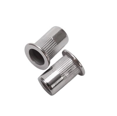 China Galvanized Water Treatment Brass Rivet Nut Zinc Plated Threaded FlatHead Knurling inch Pull Rivet Nut Standard DIN for Water Treatment for sale