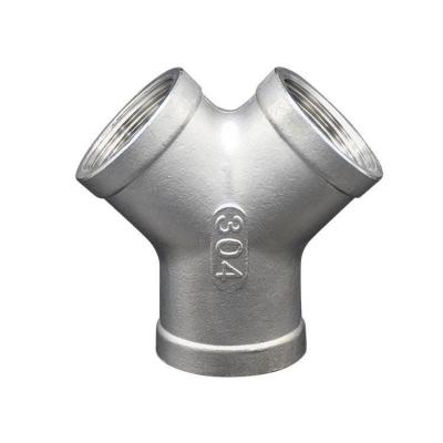 China 304 316 Female BSP/NPT 3-Way Y Type Equal Tee Stainless Steel Pipe Fitting with Casting and Customized Support OEM Durable for sale