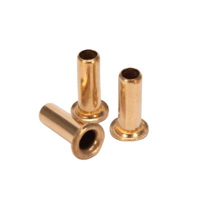 China Uncoated Semi Tubular Metal Rivet Custom Rivet Stainless Steel Aluminum Iron Copper Flat Head Bright Finish Rivet for sale