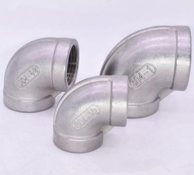 China Stainless Steel 304/316 90 Degree Elbow Class 150 Polishing Female to Female PT RP BSPT NPT Threaded Pipe Fitting for Marine for sale