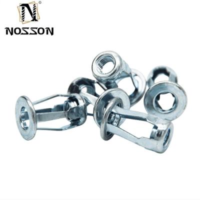 China Waterbehandeling 3/8 M6 Staal Zinkgeplatte gegalvaniseerd roestvrij staal SS304 Petal Insert Nut Lantern Rivet Nut Molly Jack Nut Te koop