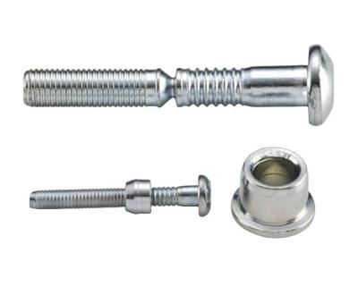 China Bright Finish C50L Dome Head Ring Grooved Lock Bolt with Nut Collar High Tensile Strength Uncoated Stainless Steel Uncoate for sale