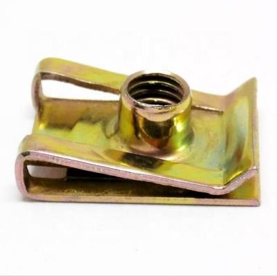 China Item OEM Precision Nut Silvery Stainless Steel Spring U-Nut Clip Nut with Spot Design and Cadmium Plated Finish for sale