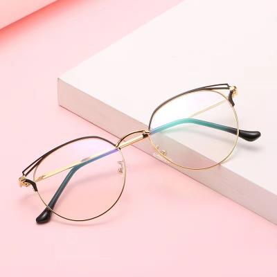 China Cat Eye Fashion Eyewear Metal Glass Computer Myopia Optical Frame Glasses New Cat Eye Anti Blue Light for sale