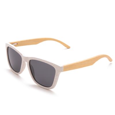 China Fashion Unisex Biodegradable Popular Vintage Style Sun Glasses Wheat Straw Sunglasses Bamboo Sunglasses for sale