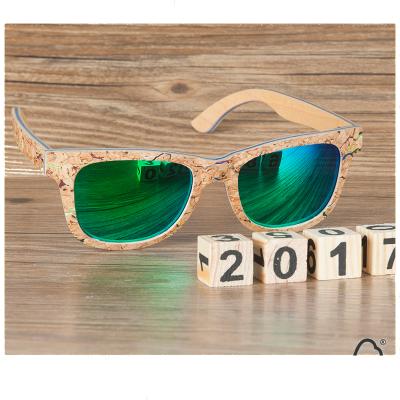 China Fashion sunglasses shape design mirror lens close up wooden sunglasses with custom logo for sale