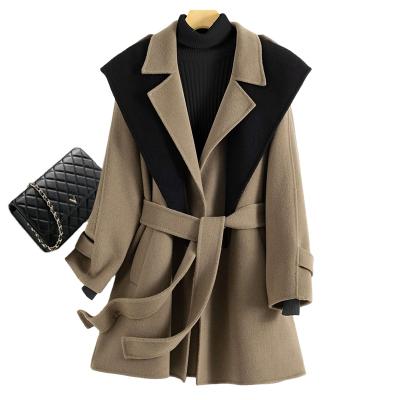 China Women's dishonest style coat autumn and winter coat 100% cashmere coat breathable mid length pure wool wool for sale