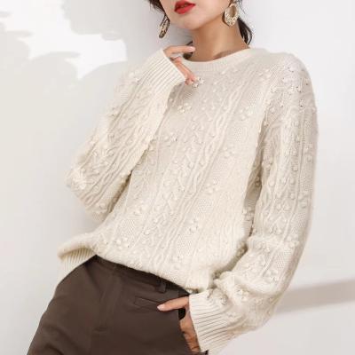 China HUIMEI Anti-Wrinkle Cashmere Jacquard Casual Women's Knitwear Solid Color Women's Sweater Sweater Casual Sweaters 100% Cashmere Sweater for sale