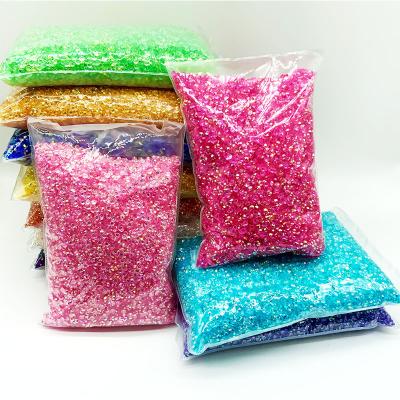 China Flatback Freeze Clear AB Colors 50000pcs 4mm 3D Flatback Gems Around Glue On Resin Rhinestones For DIY Garment Decorations for sale