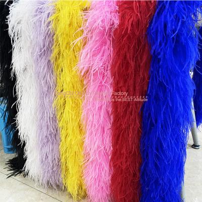 China Factory Price Ostrich Feather Ostrich Feather Boa 8 Ply 2 Meters Ostrich Feather Boa For Dance Dress Decoration for sale