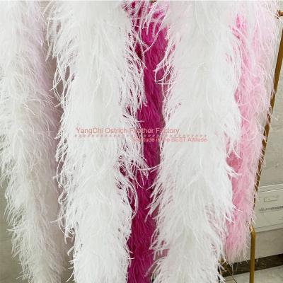 China Ostrich feather 1 ply 2 meters free feather boa ostrich design unique trim fringe hot sale design for sale