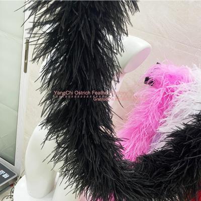 China 10 Ply Thickness Ostrich Feather Boas Wholesale Variety Supply Kinds Of Ostrich Feather Boas For Handbag Garment Dress Accessories for sale