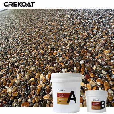 China Water-Based Resin Washed Stone Epoxy Floor Coating Slip-Resistant Properties for sale