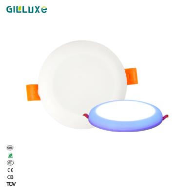 China High Color Rendering Private Unlimited Ceiling Pattern Frameless Two Color Round Lighting Led Panel Light for sale