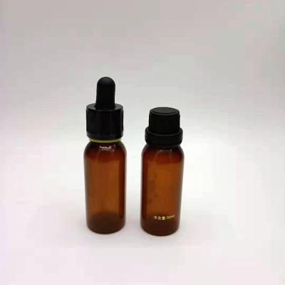 China Hot Sales Essential Oil 60ml100ml Brown Plastic Pet Eye Food Grade Material White Black Dropper Bottle for sale