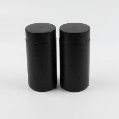 China Household Products 350cc Black Food Grade Jar HDPE Plastic Food Candy Milk Powder Bottle With Wide Mouth for sale