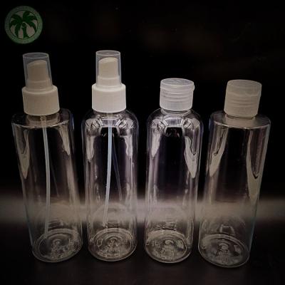 China Household Products Factory 250ml 3OZ Clear Disinfect Empty Water Bottle PET Sprayer Bottle Hand Sanitizer Bottle for sale