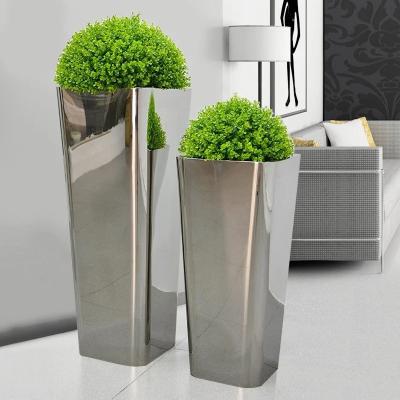 China Anti Corrosion Stainless Steel Flowerpot For Home Decoration for sale