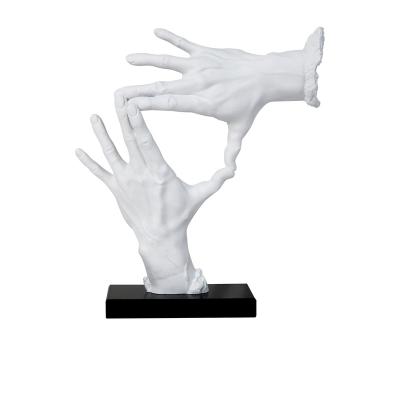 China Handmade desktop ornaments modern simple Bohemian modern white abstract human hand carving home sale office decoration models for sale