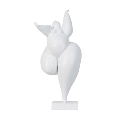 China Traditional Modern Simple White Figure Sculpture Little Fat Girl Ornaments Hotel Bedroom Room Office Decoration for sale