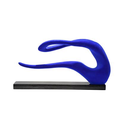 China Europe Wholesale Home Decor Hand Carved Customized Abstract Blue Figurine Statues for sale