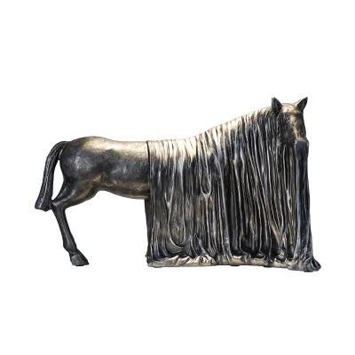 China Retro Long Hair Horse Resin Jewelry TV Cabinet Wine Cabinet Desktop Resin Home Craft Traditional Decorative Resin Ornaments for sale