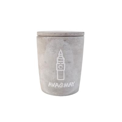 China Creative Birthdays Cement Cup Aromatherapy Candles Wholesale Scented Candles Mug With Lid for sale