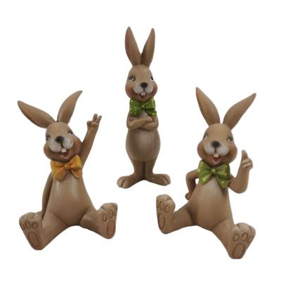 China Europe Bunny Resin Figurines, Cute Cartoon Bunny Decoration Easter Rabbit Ornaments, Animal Table Art Statue Decoration for Home Ministry for sale