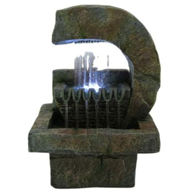 China Durable Curtain Waterfall Fountain with LED Lights Lighted Tabletop Fountain with Soothing Sound for Office and Home for sale