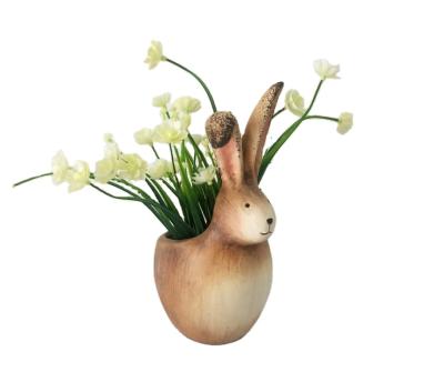 China Global Pot Fun Bunny Planter Ceramic Succulent Plant Flower Container Decoration Animal Window Sill Pot for sale