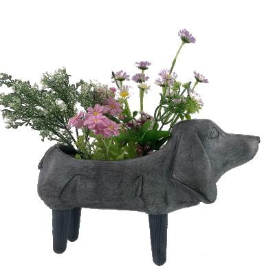 China American style magnesia dog figurine flower pot garden eco-friendly decorative customized planter for decor for sale