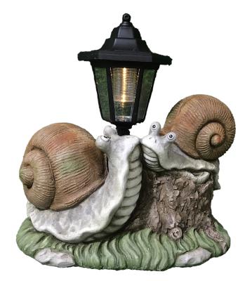 China Wholesale Resin High Quality Snail Garden Magnesia Solar Light Decoration for sale