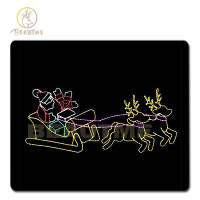 China Commercial Use IP65 10.2ft Waterproof Christmas Decor Reindeer Sleigh Christmas Pattern Light Operated For Outdoor for sale