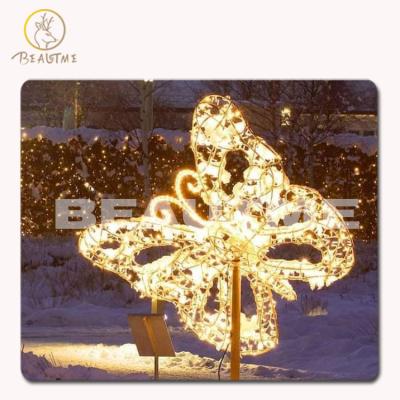 China Commercial Use Holiday Christmas Decoration Park Garden Mall Warm White Led Butterfly Pattern Light Led String Light Patterns for sale