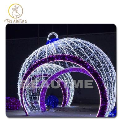 China Firmly On Hotsales 5m High3D Giant Christmas Ball Halloween Decoration Plaza Street Mall Arch Pattern Light For Outdoor for sale