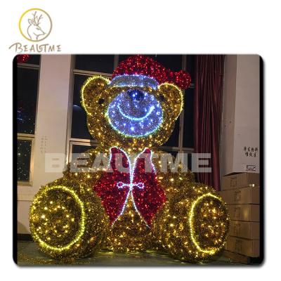 China Firmly On Hotsales 3m Christmas Halloween Decoration Hotel Street Mall 3D Bear Pattern Light Holiday Lighting for sale