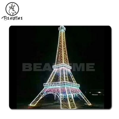 China Eiffel Tower Celebration Christmas Park Street Mall 3D Light Pattern Light Customized Commercial Use In Plaza for sale