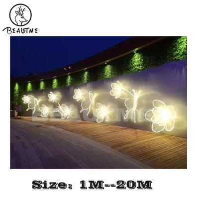 China Commercial use 3D flower shape pattern light street lamp doecration plaza, park, garden wall high quality IP65 110V/220V offered for sale