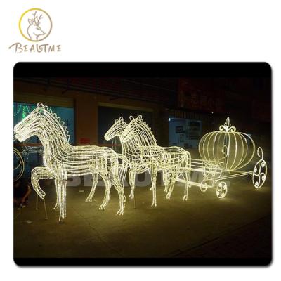 China 3d light/220V/110V or 3D twinkle carriage pattern light holiday lighting hotel park fun floor Christmas horse-drawn decoration large regular pattern for sale