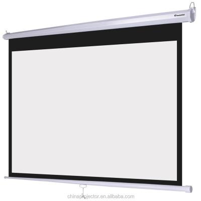 China Office Furniture Manual Pull Down Self Locking Projection Screen Low Price Pocket Projector For Home Theater for sale