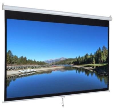 China 180*180cm Pull Down 1:1 Projector Screen Manual White/Gray for sale