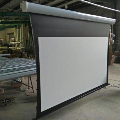 China Factory cheap price 120 inch 16:9 electric motorized pull down projection screen for home theater for sale