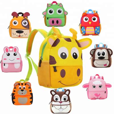 China Hot Sale 3D Waterproof Cute Cartoon Neoprene Animal School Bag For Kids for sale