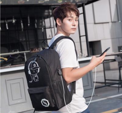 China Factory direct sales waterproof luminous outdoor fashionable backpacks men's and women's usb leisure bookbags school bags for sale