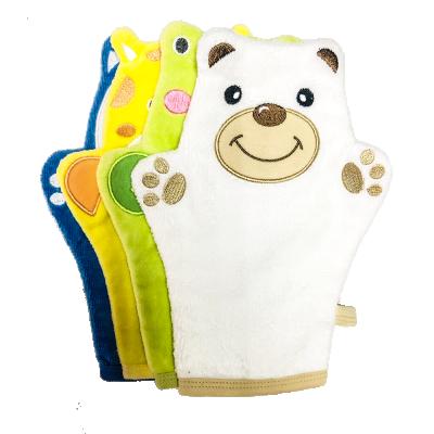 China All Natural Custom Cotton Baby Bath Exfoliating Animal Shower Scrub Gloves Glove For Kids Exfoliating And Gentle Cleansing for sale