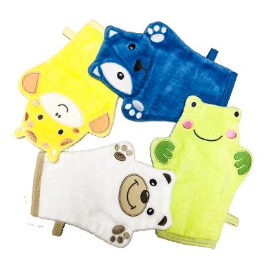 China All Natural Multicolor Cartoon Animal Baby Kids Shower Soft Bath Cleaning Glove for sale