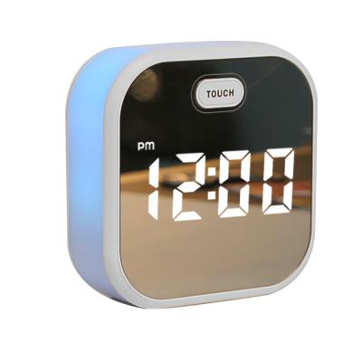 China 2020 Antique Style LED Mirror Temperature Display Clock for sale