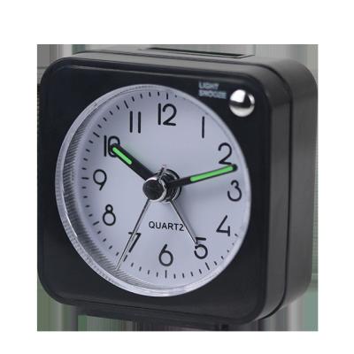 China OEM Antique ABS Style Luminous Dial Doze Back Silent Non Ticking Light Alarm Mini Size Travel Alarm Clock for sale