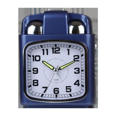 China LUMINOVA BM16802 CE rohs quartz alarm clock dealership plastic night light silent twin bell square jumbo bell alarm clock for sale